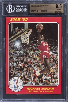 1985 Star "Slam Dunk Supers" 5" x 7" #5 Michael Jordan Rookie Card - True Gem+ Example - BGS GEM MINT 9.5 – None Graded Higher!